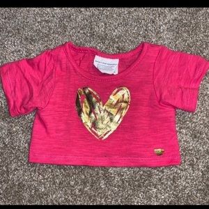 Pink Build A Bear Shirt w/ Gold Heart